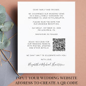 Papier Réception Mariage Photo Code QR Enregistrer La Dat