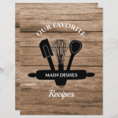 Papier Recette à onglets Rustique Bois Divider de livre d (Devant / Derrière)