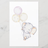 Papier Recette Baby shower éléphant bébé (Dos)