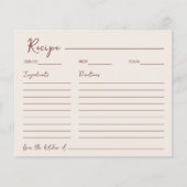 Papier Recette Brown Chic manuscrite Pour La Mariée (Devant)