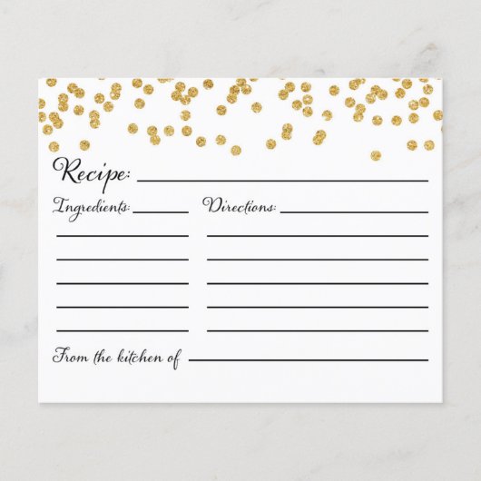 Papier Recette CARD pour la mariée, la mariée et le Weddi (Devant)