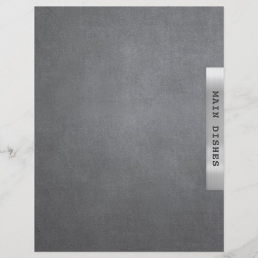 Papier Recette Chapitre Divider Principaux Plats Argent (Devant)