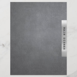 Papier Recette Chapitre Divider Principaux Plats Argent