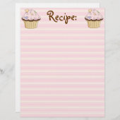 Papier Recette CupCake (Devant / Derrière)