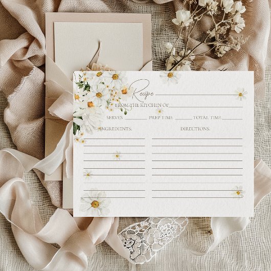 Papier Recette Daisy Elegant Fleur sauvage Fête des marié
