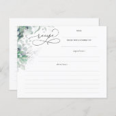 Papier Recette de Baby Shower de Mariage Succulentes et V (Devant / Derrière)