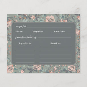 Papier Recette de Baby Shower de Mariage Vintage Sage Ver