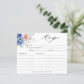 Papier Recette de Baby Shower Mariage Bleu Nuit Poussiére (Debout devant)