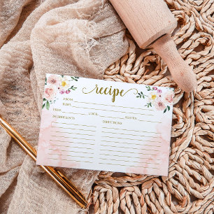 Papier Recette de Baby Shower Rose Gold Floral