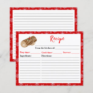 Papier Recette de Bûche de Noël pour la Pâtisserie des Fê