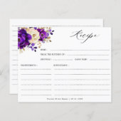 Papier Recette de douche royale violet violet or nuptiale (Devant / Derrière)