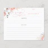 Papier Recette de Fête des mariées Boho rose doux (Devant)