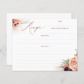 Papier Recette de Fête des mariées de Boho Floral Terraco (Devant / Derrière)