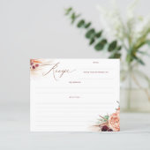 Papier Recette de Fête des mariées de Boho Floral Terraco (Debout devant)