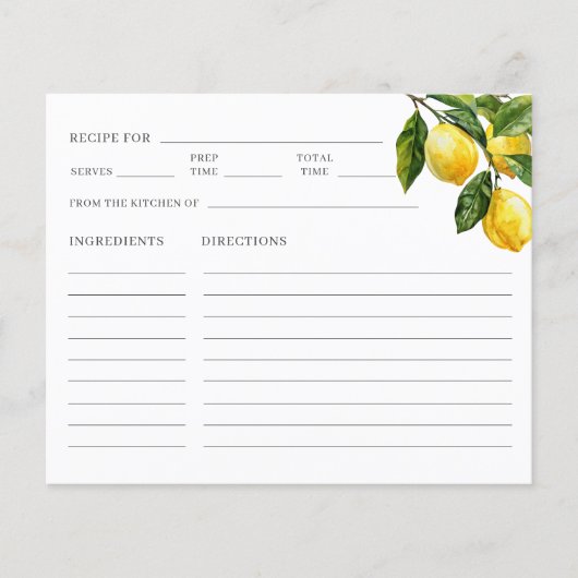 Papier Recette de Fête des mariées de citron méditerranée (Devant)