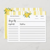 Papier Recette de Fête des mariées de citron moderne (Devant / Derrière)