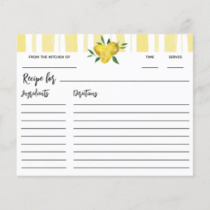 Papier Recette de Fête des mariées de citron moderne