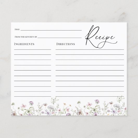 Papier Recette de Fête des mariées de Fleur sauvage viole (Devant)