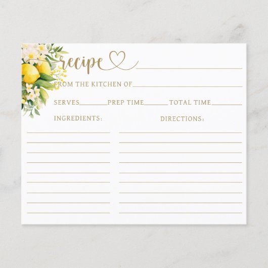 Papier Recette de Fête des mariées d'été moderne au citro (Devant)