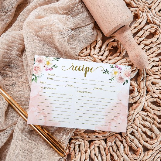 Papier Recette de Fête des mariées d'or florale rose