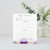 Papier Recette de Fête des mariées d'or violet royal viol (Debout devant)