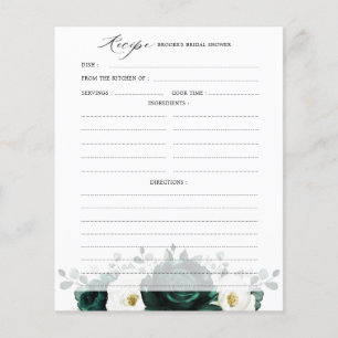 Papier Recette de Fête des mariées Emerald Greenery Eucal