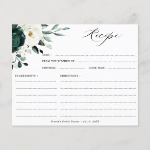 Papier Recette de Fête des mariées Emerald Greenery Eucal