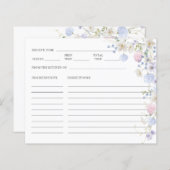 Papier Recette de Fête des mariées Fleur sauvage rose vio (Devant / Derrière)