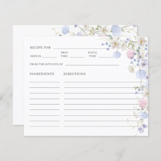 Papier Recette de Fête des mariées Fleur sauvage rose vio (Devant / Derrière)