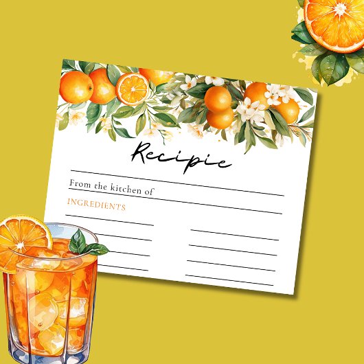 Papier Recette de Fête des mariées Floral Orange été