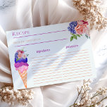 Papier Recette de Fête des mariées florale de crème glacé<br><div class="desc">Cette Ice Cream unique thème aquarelle Je peins par moi-même dans les couleurs modernes Azur Blue, Vanilla Cream, Peach, Bourgogne, Viva Magenta et Blush Pink pour votre plaisir et pétillant selebration avec des amis "Elle a été scooped up" Fête des mariées. D'autres articles correspondants pour votre fête disponibles dans ma...</div>