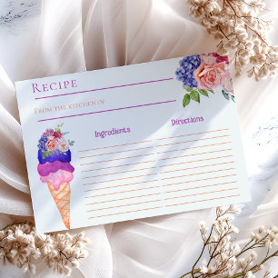Papier Recette de Fête des mariées florale de crème glacé