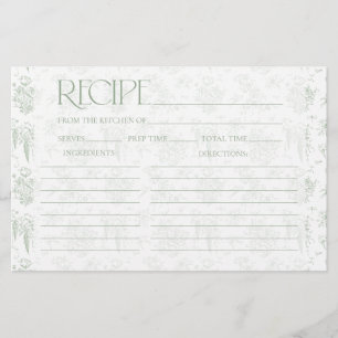 Papier Recette de Fête des mariées Vintage de laiton vert