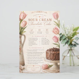 Papier Recette de gâteau au chocolat à la crème aigre, Ca