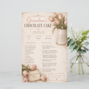 Papier Recette de gâteau au chocolat de grand-mère, Tulle