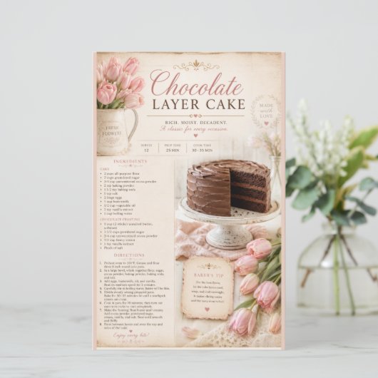Papier Recette de gâteau au chocolat de style Hershey, Tu (Debout devant)