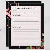 Papier Recette de gâteau et de biscuits | Cerises botaniq (Devant / Derrière)