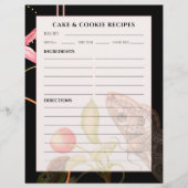 Papier Recette de gâteau et de biscuits | Papillon botani (Devant)