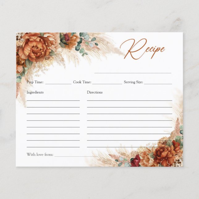 Papier Recette de la Terracotta burgundy eucalyptus pampa (Devant)