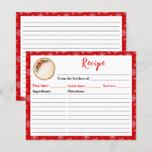 Papier Recette de tarte de Noël pour la pâtisserie des Fê