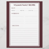 Papier Recette d'insertion de nom de famille Houndstooth (Dos)