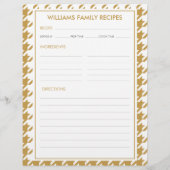 Papier Recette d'insertion de nom de famille Houndstooth (Dos)