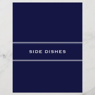 Papier Recette Divider Plats Côtés Marine Bleu