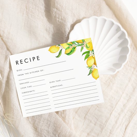 Papier Recette Fête des mariées citron aquarelle