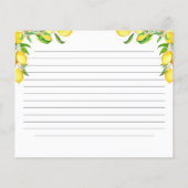 Papier Recette Fête des mariées citron aquarelle (Dos)