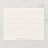 Papier Recette fleur sauvage Rustique Chic Floral Fête de (Dos)