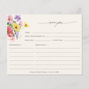 Papier Recette fleur sauvage Rustique Chic Floral Fête de