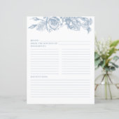 Papier Recette florale bleu poussiéreux (Debout devant)