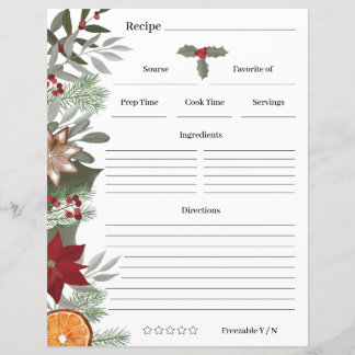 Papier Recette florale de Noël