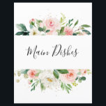 Papier Recette florale rose pâle Divider<br><div class="desc">Elégant bouquet de roses d'aquarelle douce pastel et hydrangée dans les tons rose roux, rose pastel, pêche et crème avec feuilles botaniques verdoyants et feuillage feuille eucalyptus. Un choix de design moderne qui est parfait pour les mariages de couleur pastel, rose roux du printemps et de l'été.S'il vous plaît trouver...</div>